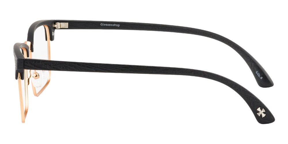 Portgas Black/Golden Rectangle TR90 Eyeglasses