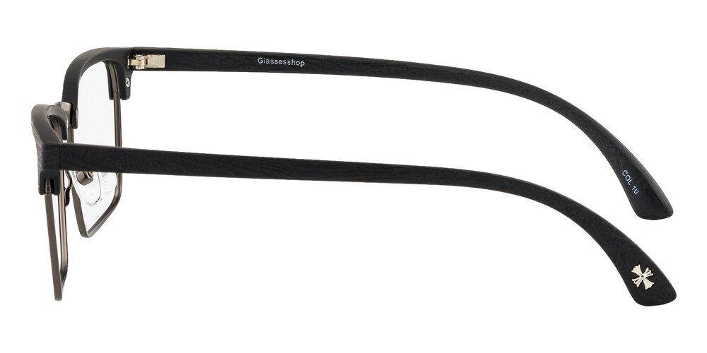 Portgas Black/Gunmetal Rectangle TR90 Eyeglasses