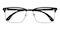 Portgas Black/Gunmetal Rectangle TR90 Eyeglasses