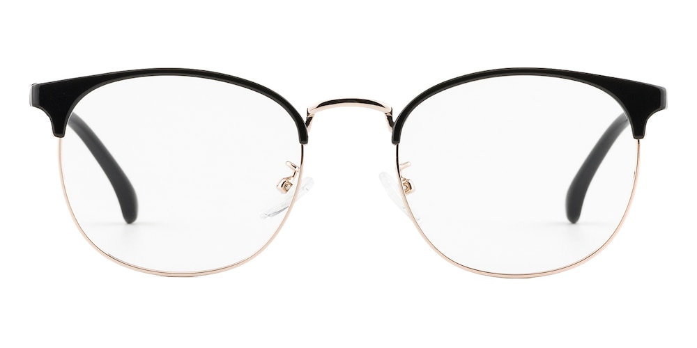 Simone Black/Rose Gold Round TR90 Eyeglasses