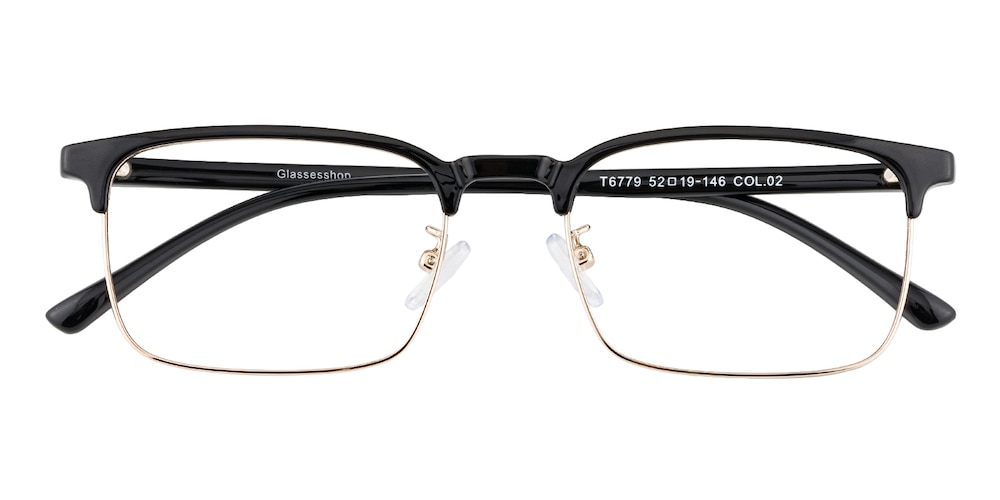 Robin Black/Golden Rectangle TR90 Eyeglasses
