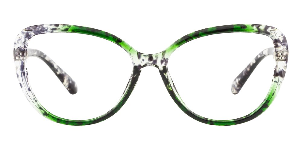 Enel Green Tortoise Cat Eye Plastic Eyeglasses