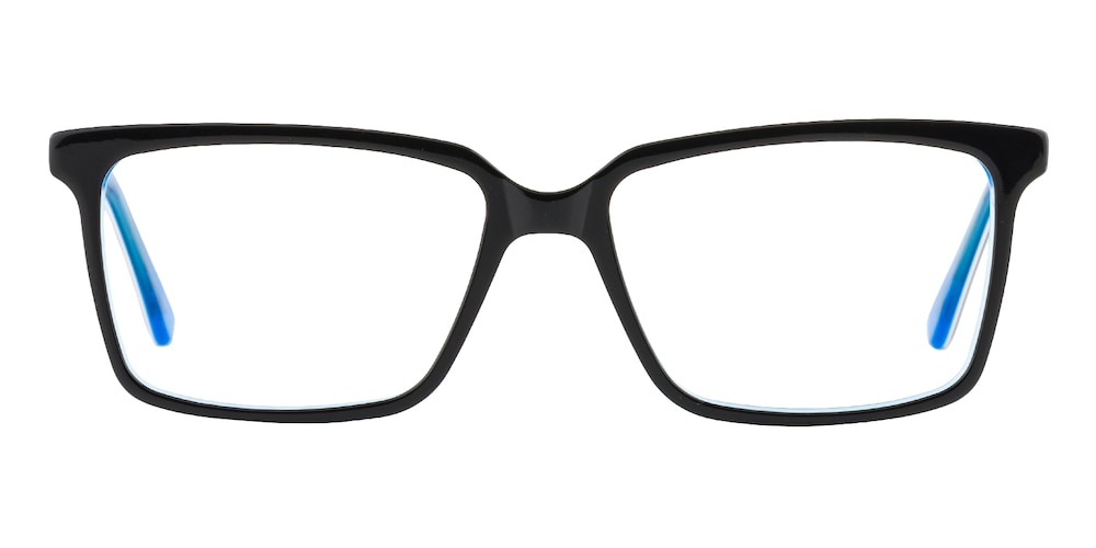 Shanks Black/Blue Rectangle Acetate Eyeglasses