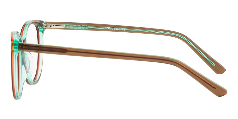 Arlong Brown/Green Oval Acetate Eyeglasses