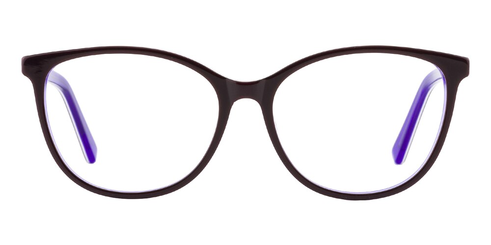 Arlong Brown/Purple Oval Acetate Eyeglasses