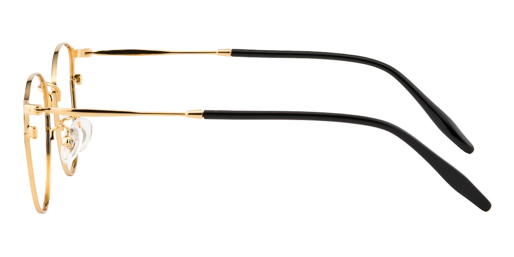 Rochester Black/Golden Oval Metal Eyeglasses