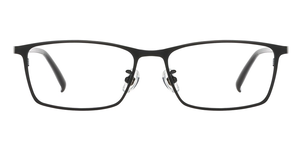 Whit Black Rectangle Titanium Eyeglasses