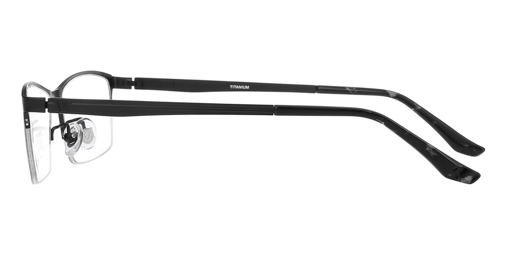 Whyet Black Rectangle Titanium Eyeglasses