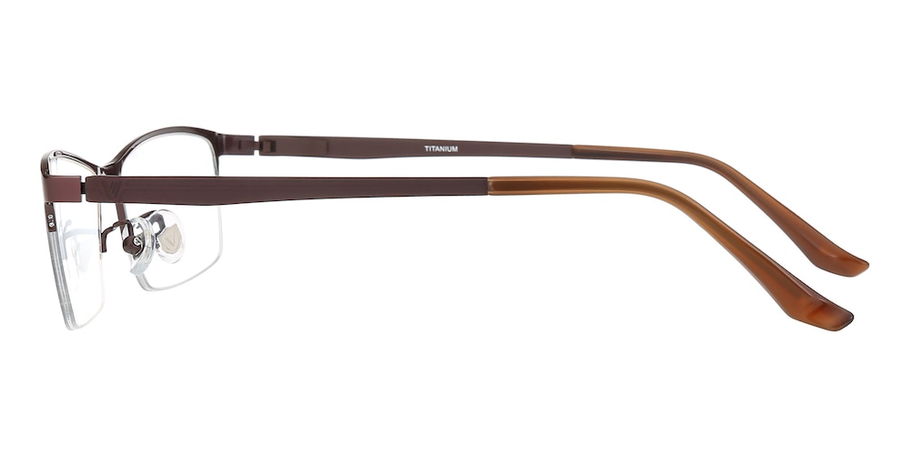 Whyet Brown Rectangle Titanium Eyeglasses