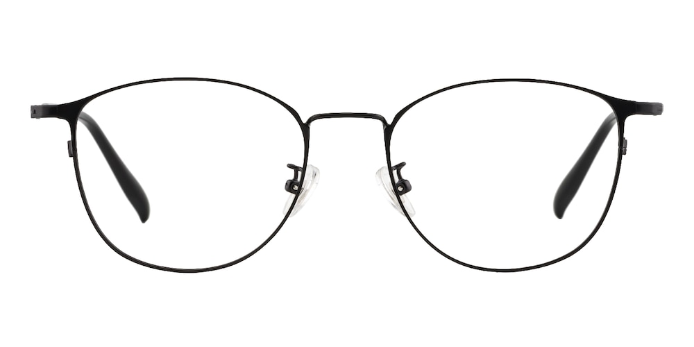 Rochester Black Oval Metal Eyeglasses