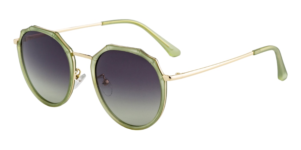 Ina Green Polygon TR90 Sunglasses