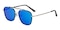 Jill Black/Silver/Blue mirror-coating Aviator Metal Sunglasses