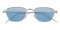 Lilith Silver/Blue Polygon Metal Sunglasses