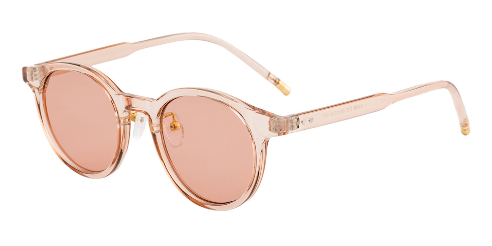 Norma Pink Round Plastic Sunglasses