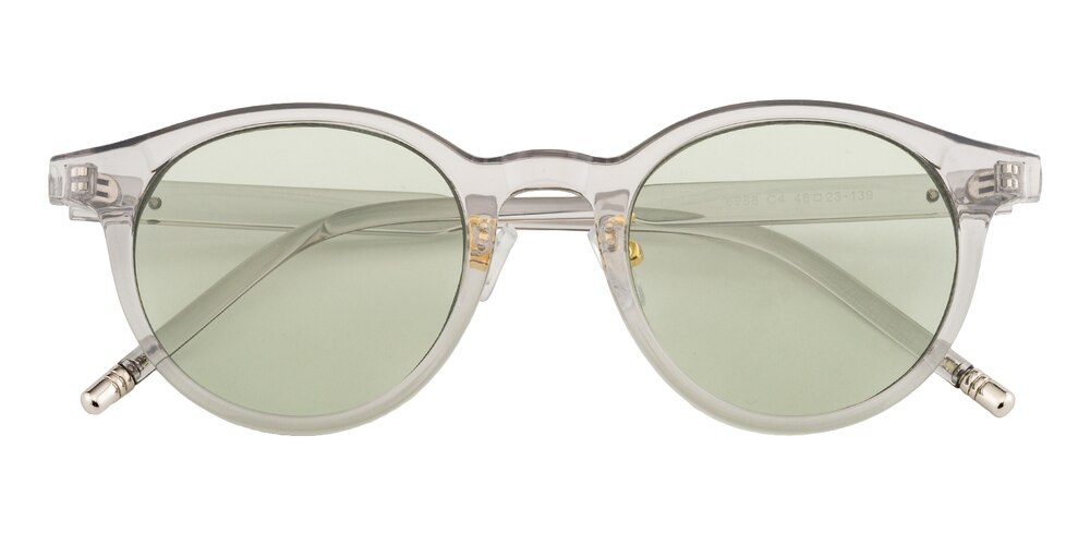 Norma Gray Round Plastic Sunglasses