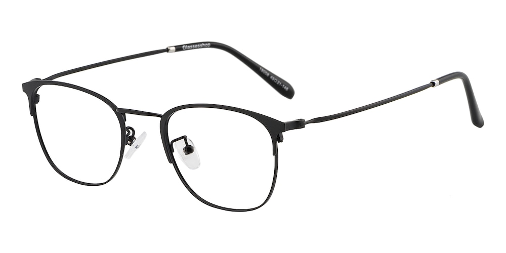 Riverside Black Oval Metal Eyeglasses