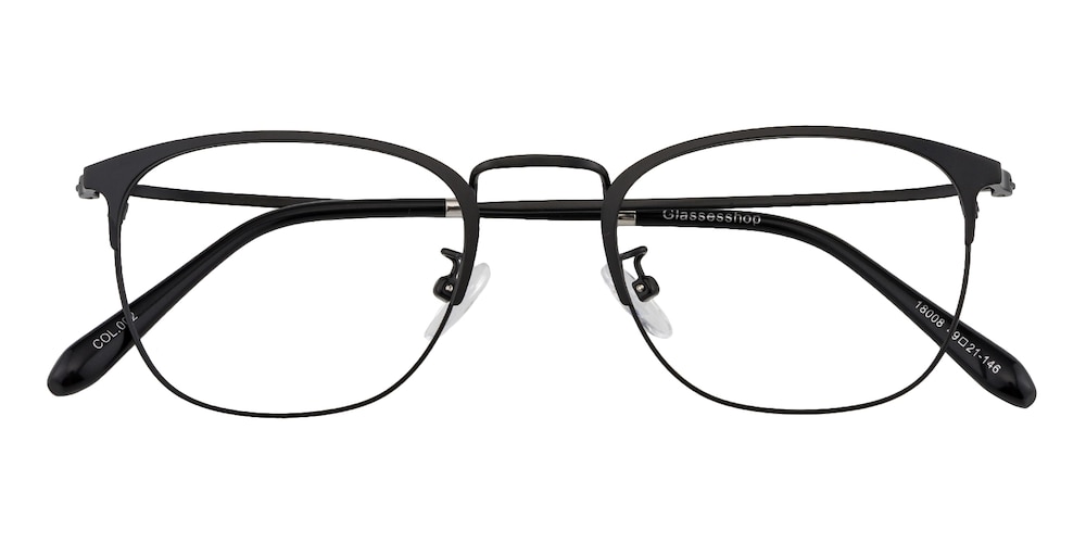 Riverside Black Oval Metal Eyeglasses