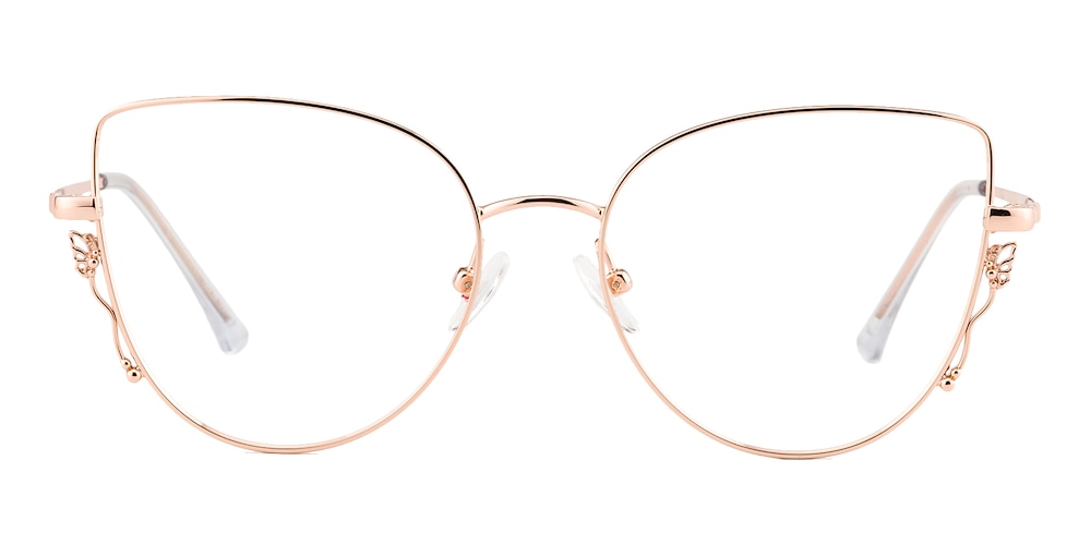 Celia Rose Gold Cat Eye Metal Eyeglasses
