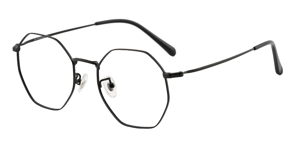 Annabel Black Polygon Titanium Eyeglasses