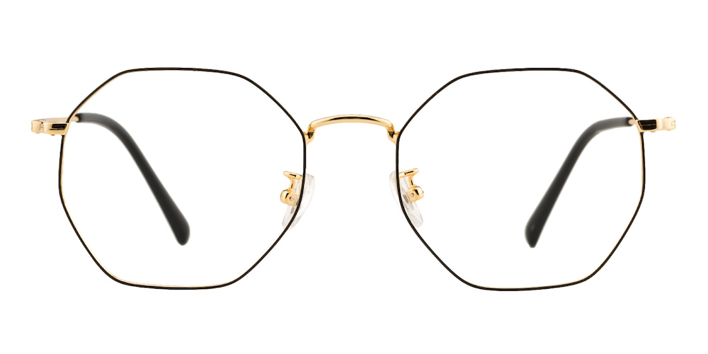Annabel Black/Golden Polygon Titanium Eyeglasses