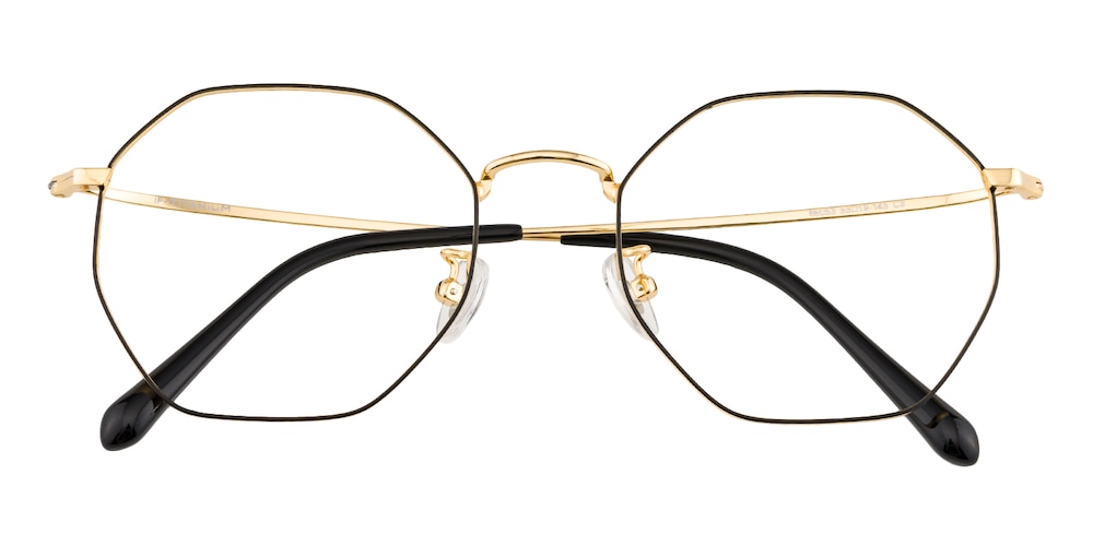 Annabel Black/Golden Polygon Titanium Eyeglasses