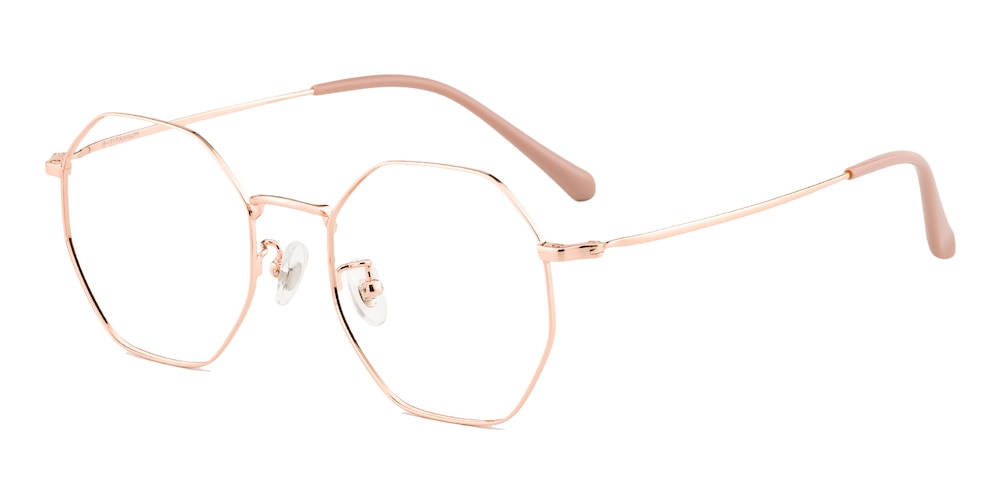 Annabel Polygon Rose Gold Full-Frame Titanium Eyeglasses | GlassesShop