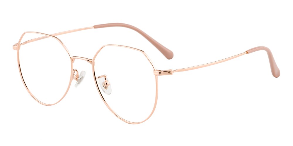 Arda Polygon Rose Gold Full-Frame Titanium Eyeglasses | GlassesShop