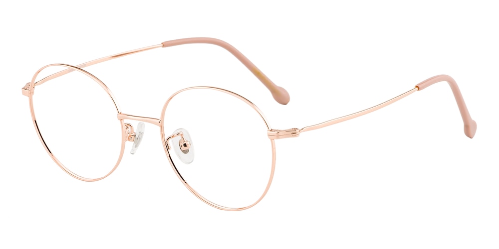 Berenice Rose Gold Round Titanium Eyeglasses