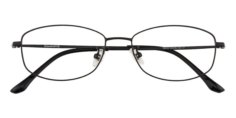 Cadence Black Oval Titanium Eyeglasses