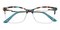Davina Blue Tortoise/Crystal Rectangle Acetate Eyeglasses