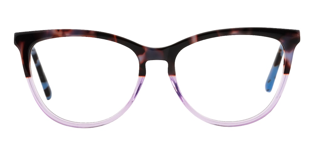 Deanna Tortoise/Purple Oval Acetate Eyeglasses