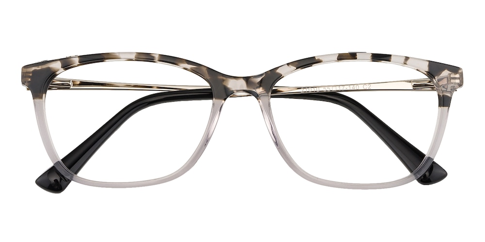 Denise Tortoise/Crystal Rectangle Acetate Eyeglasses