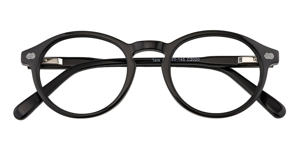 Drusilla Black Round Acetate Eyeglasses