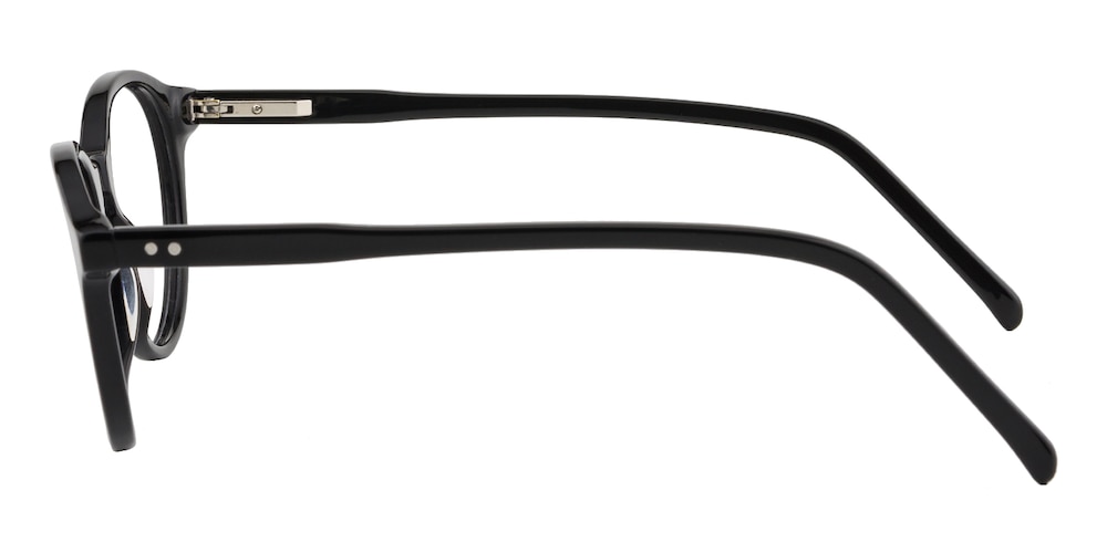 Elektra Black Round Acetate Eyeglasses