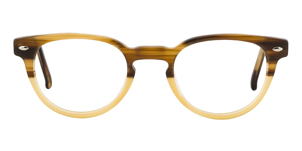 Galenka Brown/Yellow Classic Wayframe Acetate Eyeglasses
