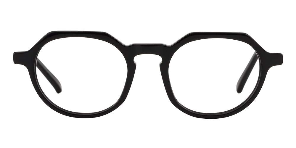 Gaynor Black Polygon Acetate Eyeglasses