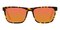 Morley Tortoise/Orange mirror-coating Rectangle Acetate Sunglasses