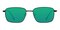 Morse Black/Green mirror-coating Rectangle Titanium Sunglasses