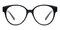 Leigh Black Oval Acetate Eyeglasses