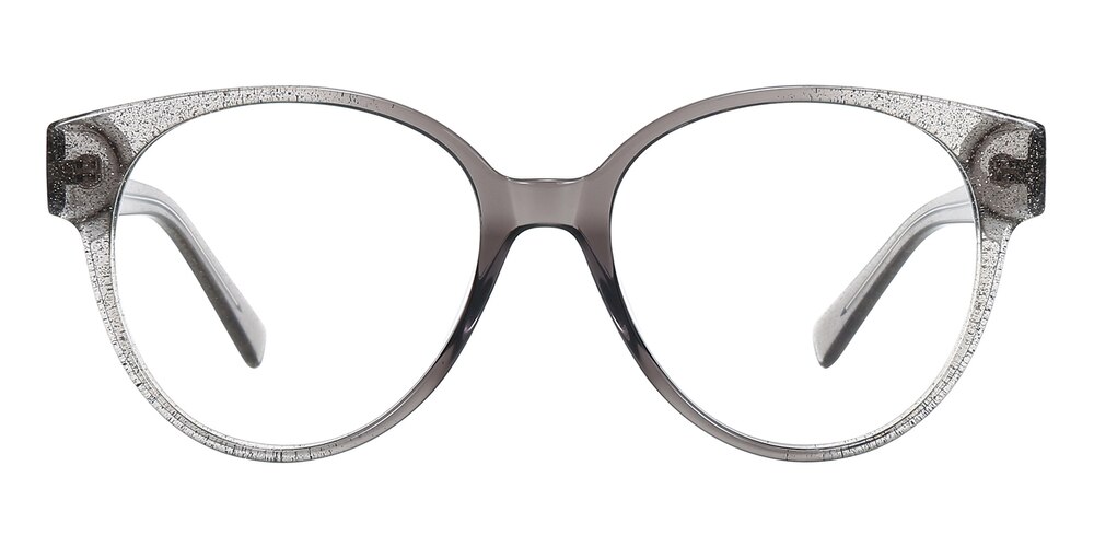 Leigh Gray Oval Acetate Eyeglasses