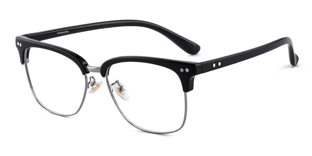 Bentham Black/Silver Rectangle TR90 Eyeglasses