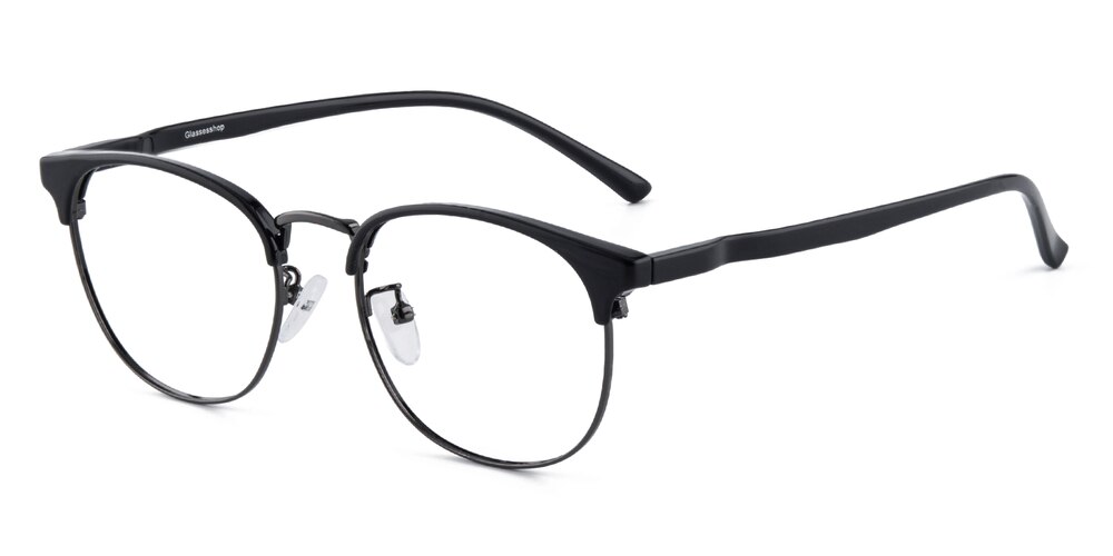 Lowell Black Round TR90 Eyeglasses