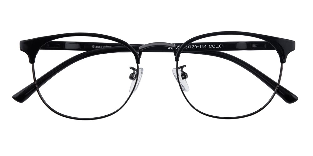 Lowell Black Round TR90 Eyeglasses