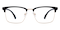 Lizzie Black/Golden Rectangle TR90 Eyeglasses