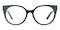 Laurie Black/Silver Cat Eye Acetate Eyeglasses
