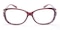 Zoe Red Oval Plastic Eyeglasses