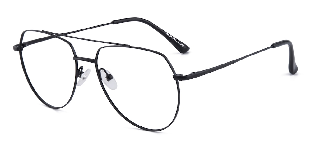 Attis Black Aviator Metal Eyeglasses