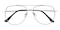 Attis Silver/Black Aviator Metal Eyeglasses