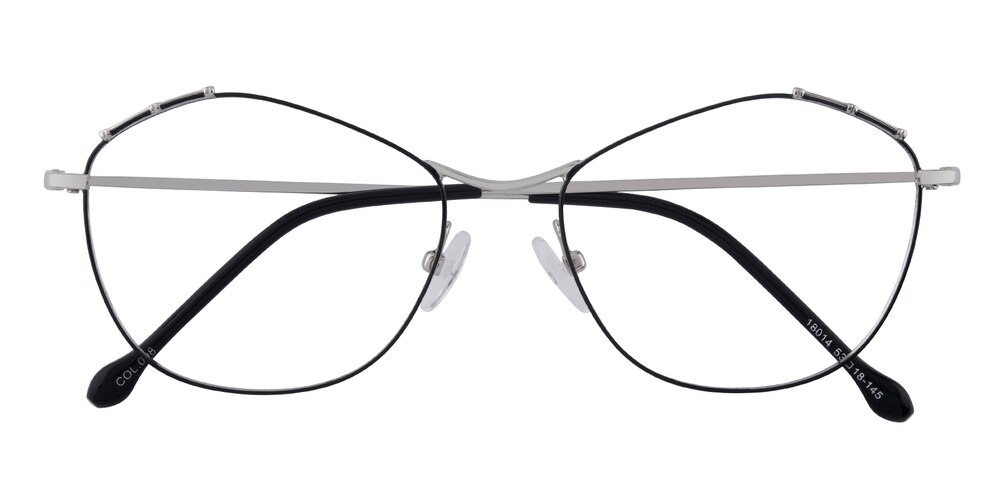 Augus Black/Silver Polygon Metal Eyeglasses