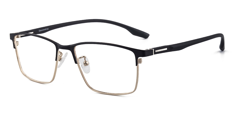 Glor Black/Golden Rectangle TR90 Eyeglasses